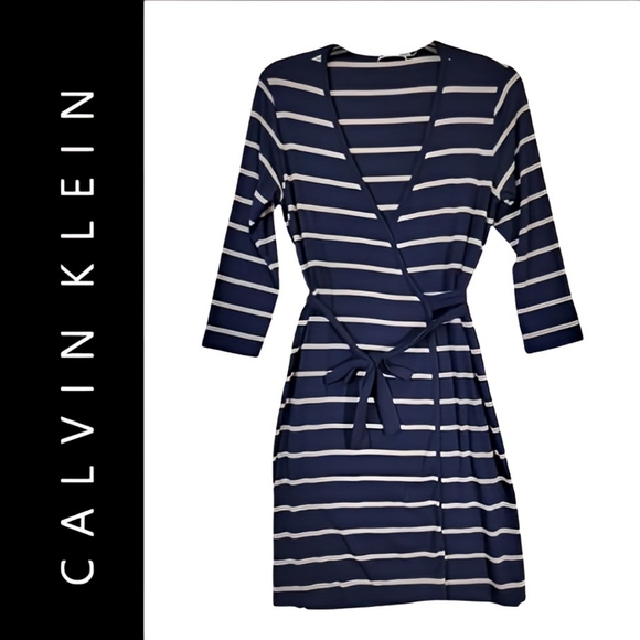 Calvin Klein Dresses & Skirts - Calvin Klein Faux Wrap Dress in Jersey Knit